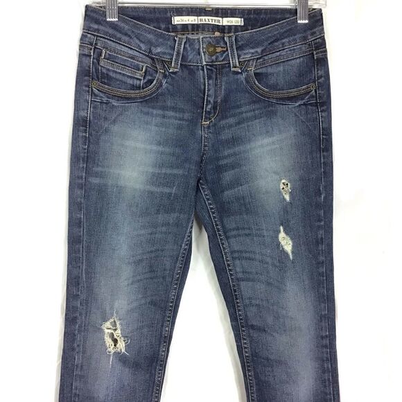 Topshop Moto Baxter Distressed Slim Straight Jean - Picture 2 of 6